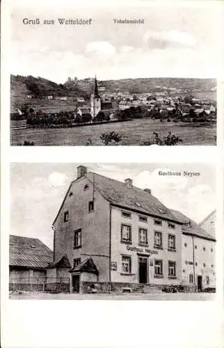 Ak Wetteldorf Schönecken in der Eifel, Gesamtansicht, Gasthaus Neyses