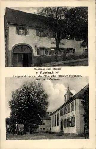 Ak Auerbach Karlsbad in Baden, Gasthaus zum Strauss