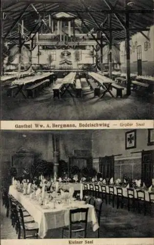 Ak Bodelschwingh Dortmund im Ruhrgebiet, Gasthof Ww. A. Bergmann, Großer Saal, Kleiner Saal