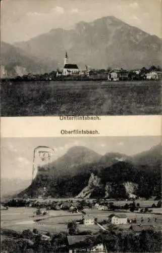 Ak Oberflintsbach Flintsbach am Inn Oberbayern, Gesamtansicht, Unterflintsbach