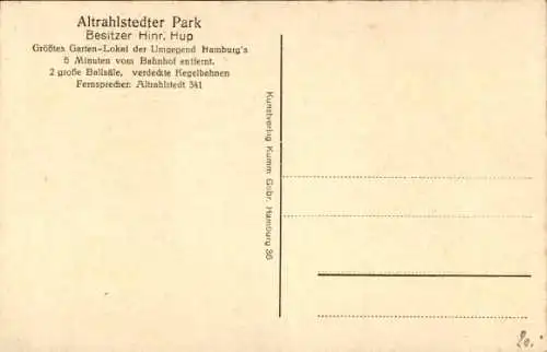 Ak Hamburg Wandsbek Rahlstedt Altrahlstedt, Gasthaus Altrahlstedter Park, Mühlenteich