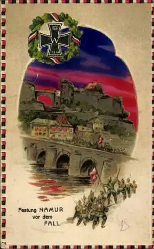 Künstler Litho Namur Wallonien, Festung vor dem Fall