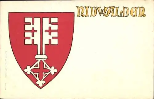 Wappen Ak Halbkanton Nidwalden Schweiz, Kanton-Wappen