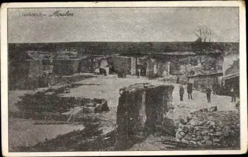 Ak Moulin-sous-Touvent Oise, Kriegszerstörungen, I. WK