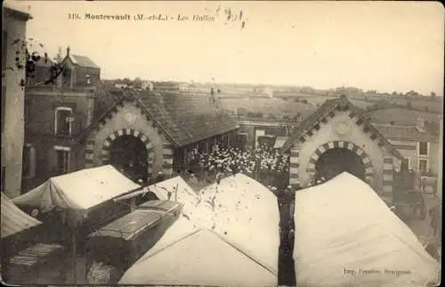 Ak Montrevault Maine et Loire, Les Halles