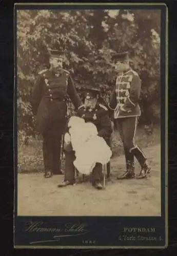 Cabinet Foto Kaiser Wilhelm I. mit seinem Sohn, seinem Enkel und Urenkel