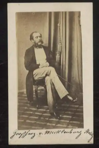 CdV Portrait Friedrich Wilhelm II. von Mecklenburg-Strelitz