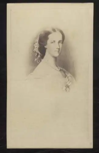 CdV Portrait Fürstin Elisabeth zur Lippe, geb. Prinzessin von Schwarzburg-Rudolstadt