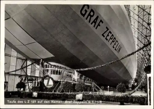 Ak Friedrichshafen am Bodensee, Taufe des LZ 127 auf den Namen Graf Zeppelin, 1928