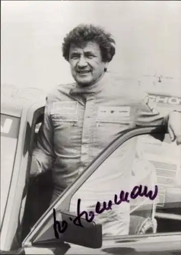 Foto Rennfahrer Hans Herrmann, Portrait, Autogramm