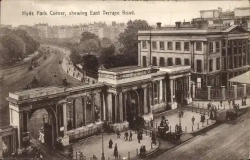 Ak London City England, Hyde Park Corner, East Terrace Road