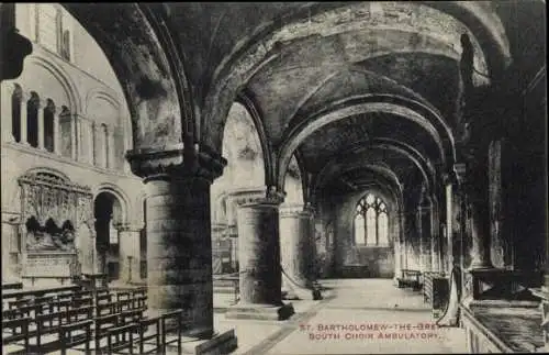 Ak London City England, St. Bartholomäus der Große, South Choir Ambulatory