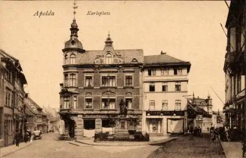 Ak Apolda in Thüringen, Karlsplatz, Geschäfte