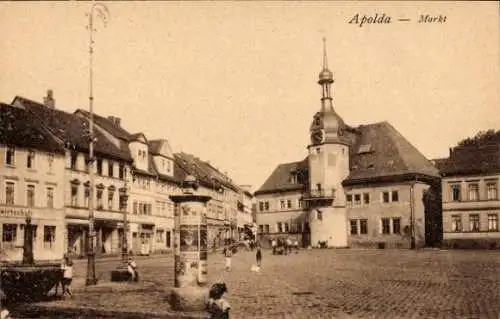 Ak Apolda in Thüringen, Markt, Litfaßsäule, Rathaus