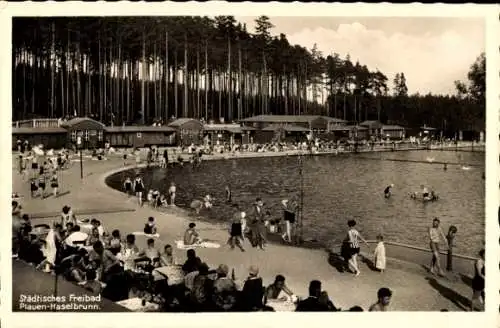 Ak Haselbrunn Plauen im Vogtland, Städtisches Freibad