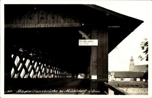 Foto Ak Mühldorf am Inn Oberbayern, Maximiliansbrücke