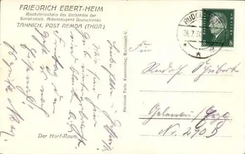 Ak Tännich Breitenheerda Remda Rudolstadt Thüringen, Friedrich Ebert Heim, Reichsferienheim