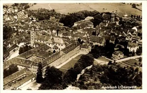 Ak Amorbach im Odenwald Unterfranken, Luftaufnahme