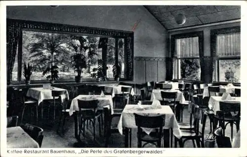 Ak Rath Düsseldorf am Rhein, Kaffee Restaurant Bauenhaus, Innenansicht