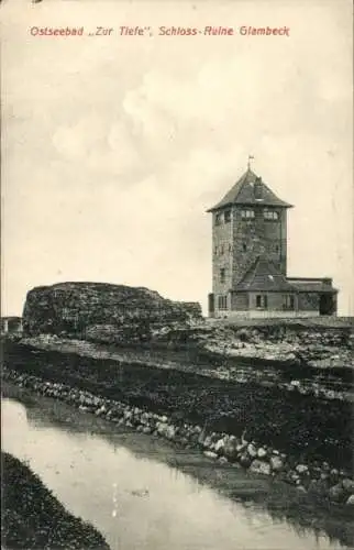 Ak Neue Tiefe Insel Fehmarn Ostholstein, Schloss-Ruine Glambeck