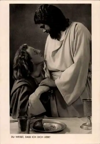 Ak Oberammergau Oberbayern, Passionsspiele 1934, Du weißt, dass ich dich liebe!