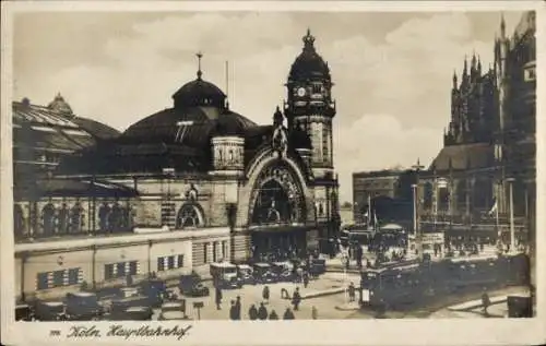 Ak Köln am Rhein, Hauptbahnhof, Straßenbahn