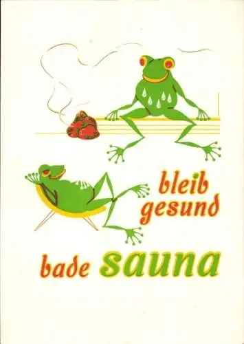 Ak Mülheim an der Ruhr, bleib gesund bade Sauna, Heinrichs-Bad, Frösche