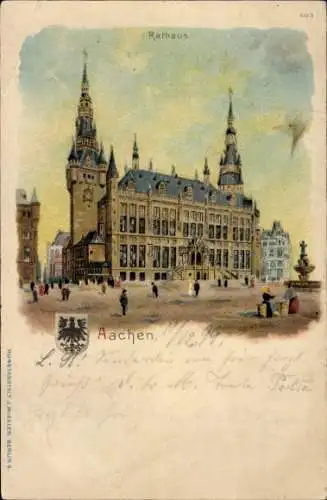 Litho Aachen, Rathaus, Wappen