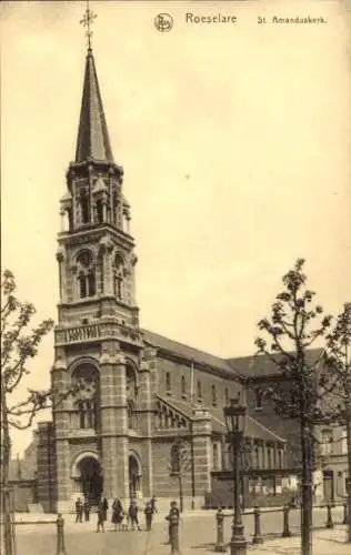 Ak Roeselare Roeselaere Rousselare Roeselare Westflandern, St. Amandus Kirche