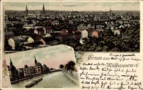 Litho Mulhouse Mülhausen Elsass Haut Rhin, Gesamtansicht