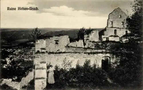 Ak Bad Urach in der Schwäbischen Alb Württemberg, Ruine Hohenurach