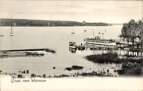 Ak Berlin Zehlendorf Wannsee, Dampfer