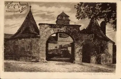 Künstler Ak Rothenburg ob der Tauber Mittelfranken, Rödertor