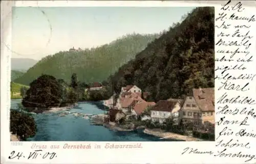 Ak Gernsbach im Murgtal Schwarzwald, Gesamtansicht