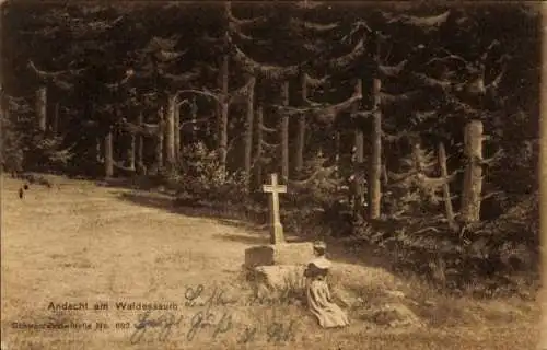 Ak Schwarzwald, Andacht am Waldessaum