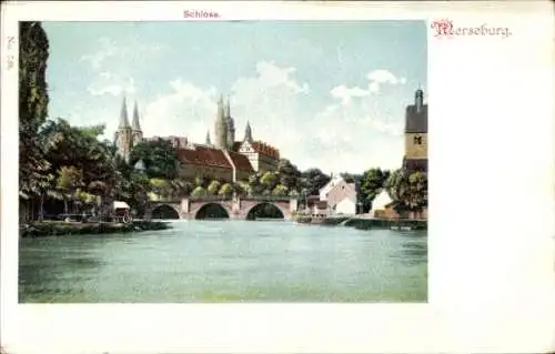 Ak Merseburg an der Saale, Schloss, Brücke