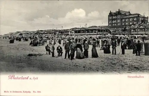 Ak Westerland auf Sylt, Strand, Strandhalle