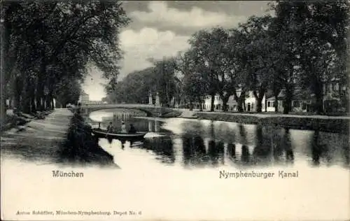 Ak Neuhausen Nymphenburg München Bayern, Nymphenburger Kanal