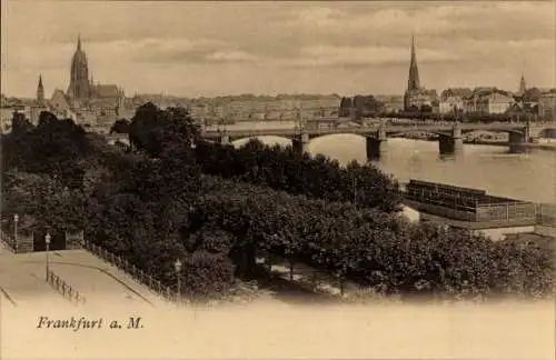 Ak Frankfurt am Main, Teilansicht, Brücke