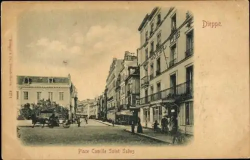 Ak Dieppe Seine Maritime, Place-Camille-Saint-Saëns