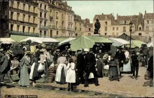 Ak Dieppe Seine Maritime, Der Markt