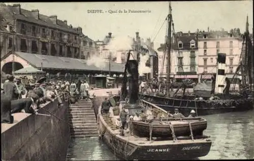 Ak Dieppe Seine Maritime, Quai de la Poissonnerie