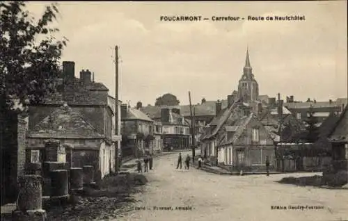 Ak Foucarmont Seine Maritime, Carrefour, Route de Neufchatel