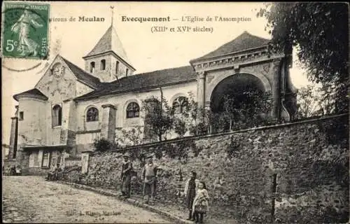 Ak Évecquemont Yvelines, Kirche Mariä Himmelfahrt