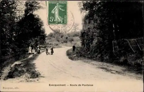 Ak Évecquemont Yvelines, Route de Pontoise
