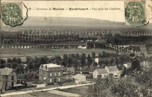 Ak Hardricourt Yvelines, Blick von den Carrieres aus