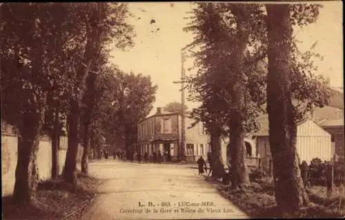 Ak Luc sur Mer Calvados, Carrefour de la Gare und Route du Vieux Luc