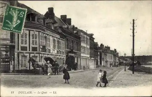 Ak Duclair Seine-Maritime, Quai