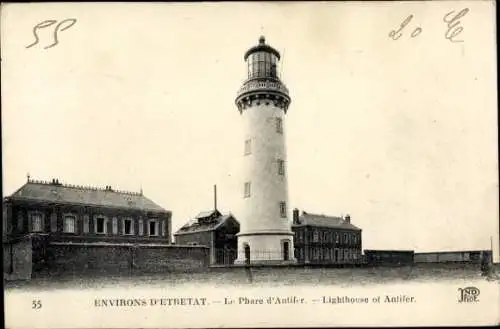 Ak Étretat Seine Maritime, Leuchtturm von Antifer