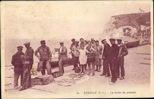 Ak Étretat Seine Maritime, Fischauktion